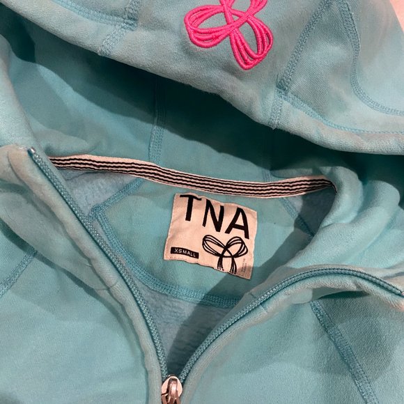 TNA XSMALL Zip Up Hoodie – Tiffany Blue - Picture 1 of 2